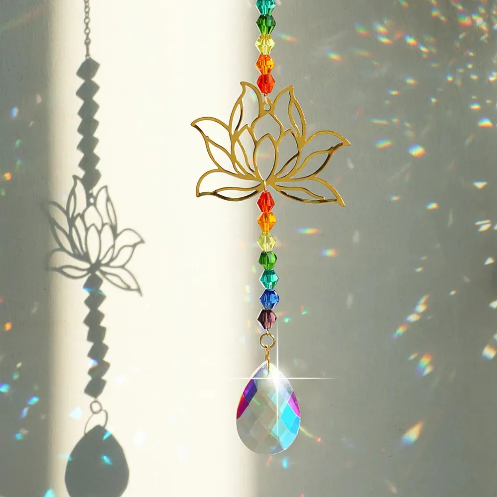 Kerstversiering Kristallen Prisma Suncatcher Dreamcatcher Hangende Maan Zon Catcher voor Raam Rainbow Maker Huis Tuin Decor Bruiloft Kerstcadeau 231127
