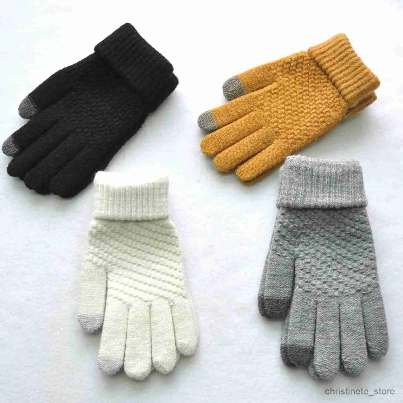 Mitaines pour enfants Nouvel hiver épaissir les gants chauds pour hommes femmes couleur unie tricoté mitaines à écran tactile en plein air cyclisme ski gants à tricoter