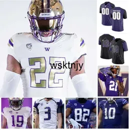 Wsk  Huskies Football Jersey NCAA College Michael Penix Jr Wayne Taulapapa Cameron Davis McMillan Polk Tuputala Trice Odunze Nixon Cook Turner Martin New