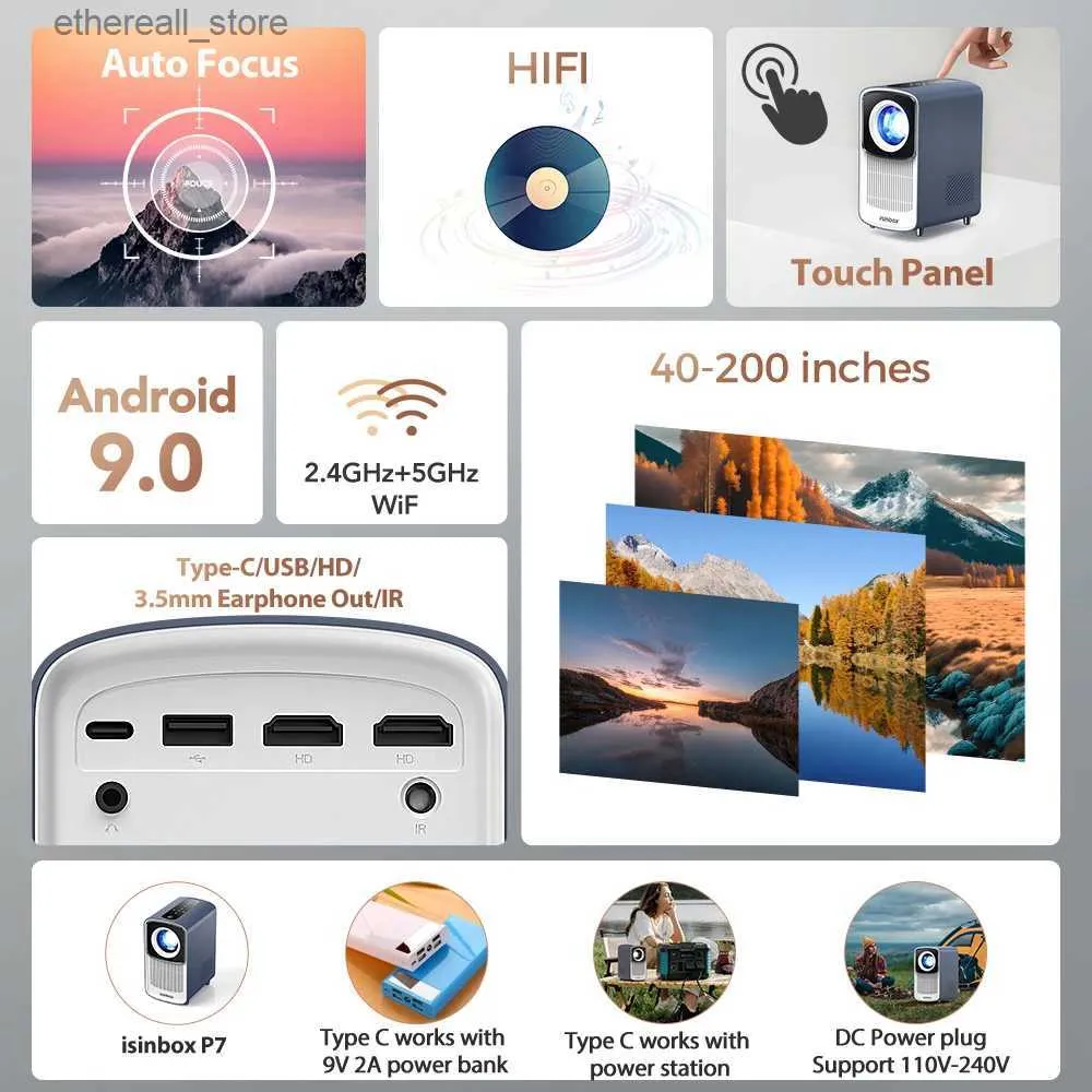 Proyectores Magcubic Proyector Hy300 4K Android 11 Dual Wifi6 200 ANSI  Allwinner H713 BT5.0 1080P 1280*720P Cine En Casa Proyector Al Aire Libre  Q231128 De 23,83 €