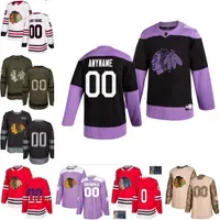 Hockey2019 fights cancer practice Custom  Blackhawks men women youth 88 Patrick Kane 19 Jonathan Toews Corey Crawford hockey Jersey S