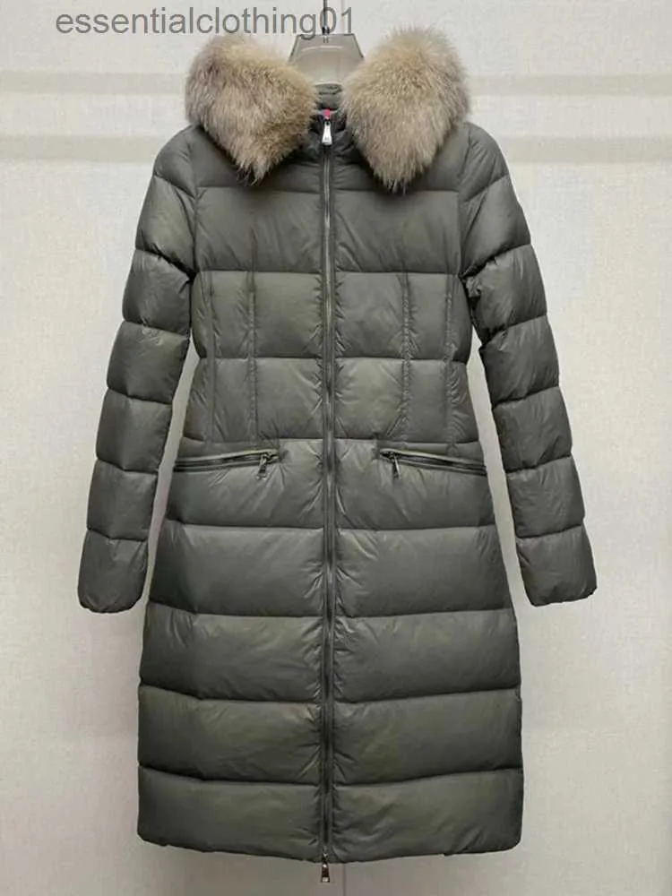 Piumino da donna Parka Piumino staccabile in pelliccia di procione da donna addensato caldo giacca lunga con cappuccio cintura moda coreana inverno nuovo 2023 L231129