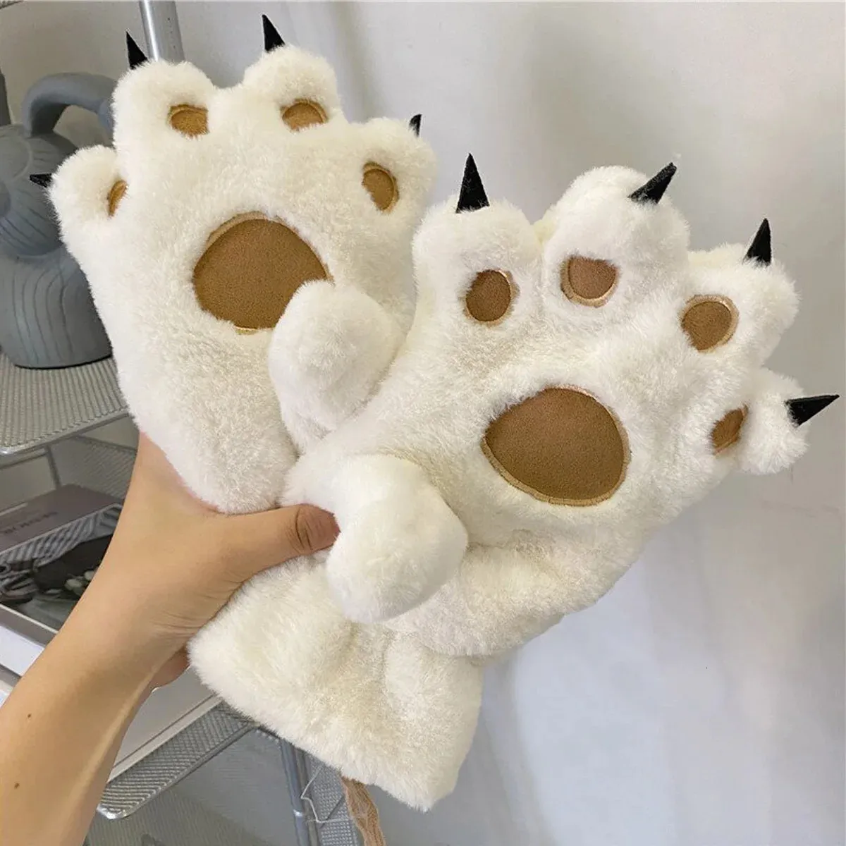 Save Big on Bulk Dog Paw Gloves Costume Bear Paw Plush Gloves: Cute Cartoon  Animal Palm Claw Costume Mittens, Warm Furry Winter Cosplay Best Deals