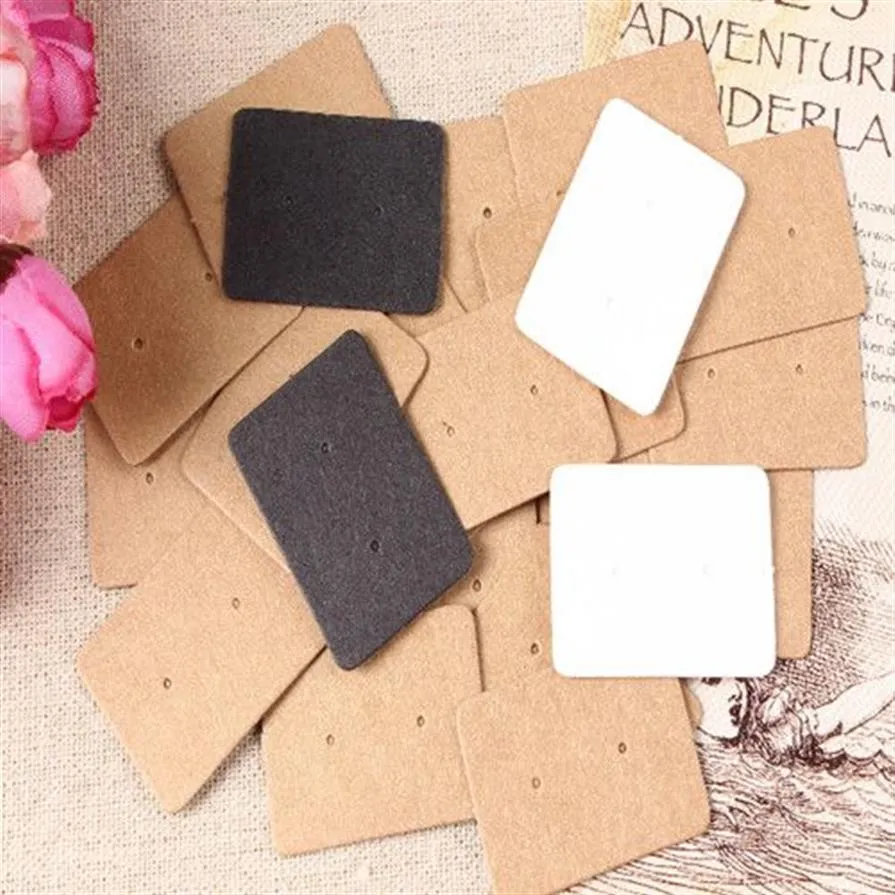 2 5 3 5cm 1 0 1 4 Kraft Paper Stud Earrings Tag Jewelry Display Card Retail Earring Hang Tag Label Ear Stud Hooks Cardboar288G