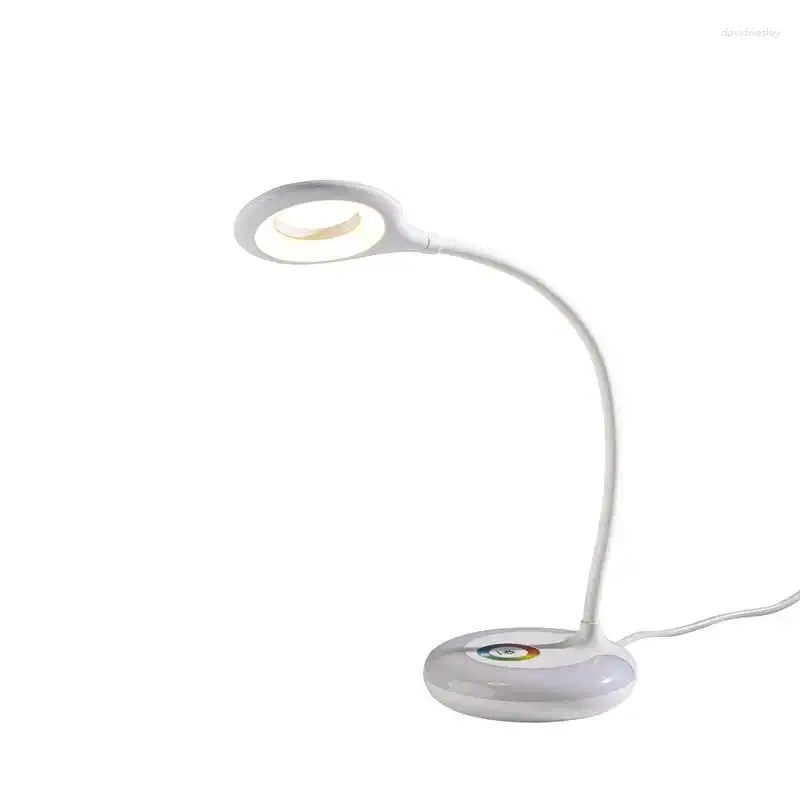 Tischlampen wechseln LED Ring Light Desk Lampe Kunststoff weißer USB -Anschluss moderner junger Erwachsener. Pilz niedlich neu