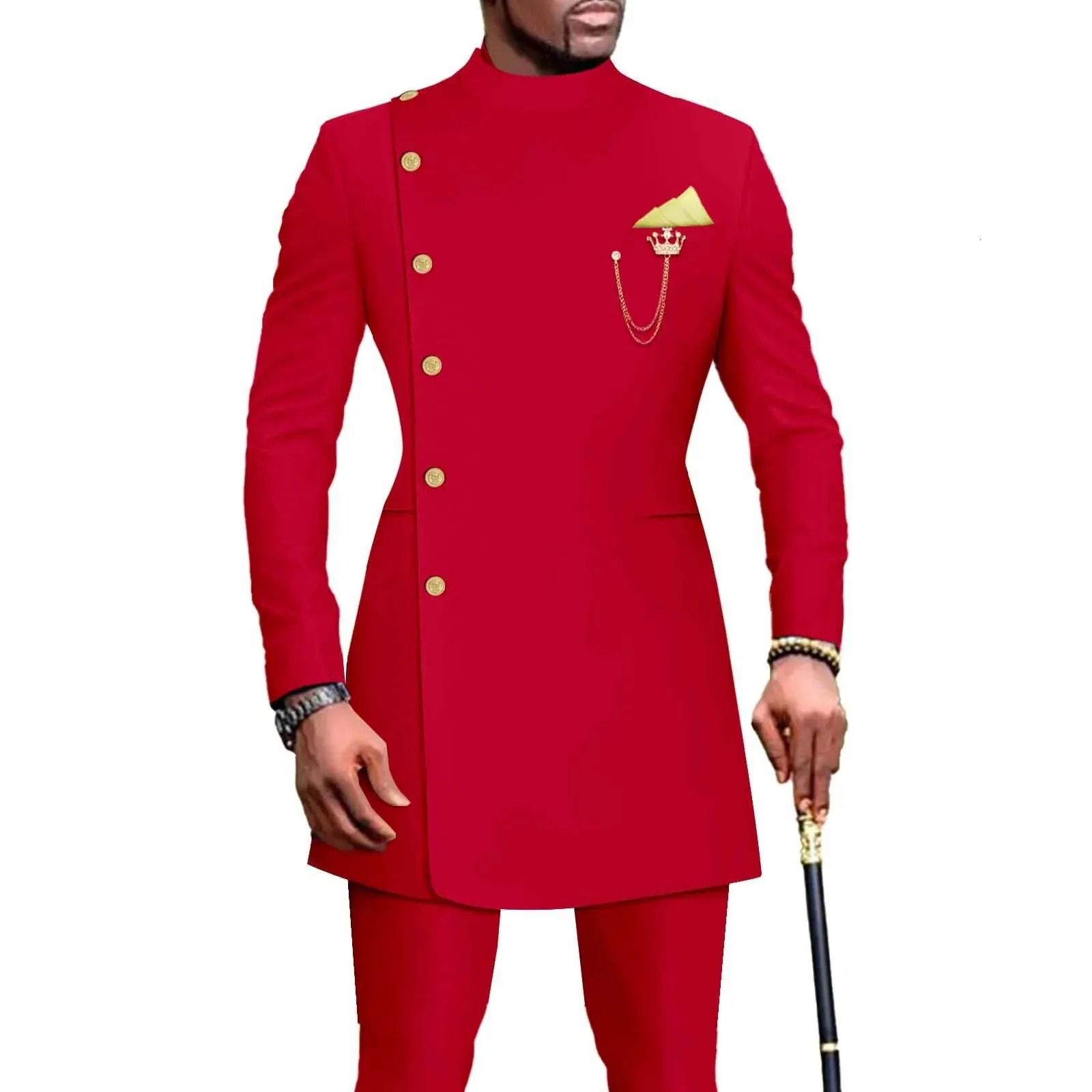 H & D African Bazin Riche Men Suit Traditional Ankara Dashiki