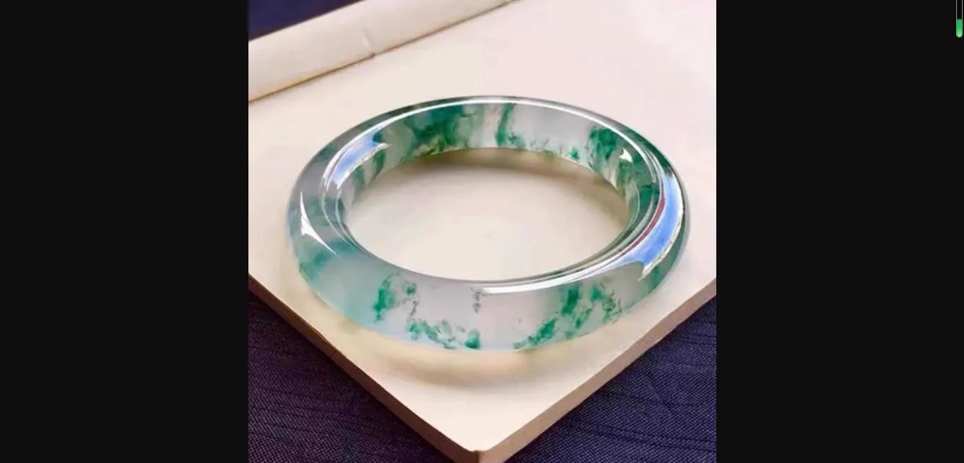 Natural Dulong Jade Bracelet with Sterling Silver and Gold Slides 