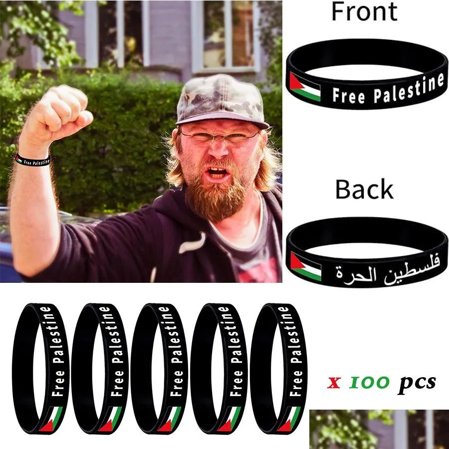 Sieraden Palestina Vlag Armband 5/10/20/30/50/100 Stuks Polsbandjes voor Mannen Vrouwen Ondersteuning Save Gaza Drop Delivery Baby, Kinderen Moederschap Ac Dh4Hi