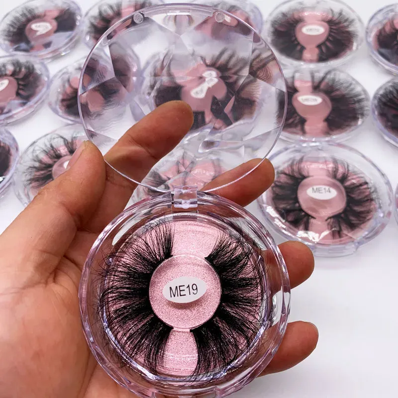 25mm lashes Mink 3D False Eyelashes Dramatic Long Thick Cross Lashes 100% Real Mink Fake Eyelashes Handmade 20 Styles Eye Makeup Maquiagem