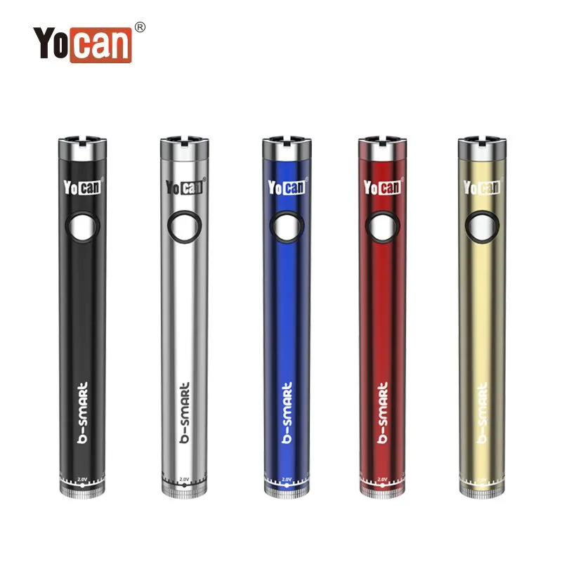 Yocan B-Smart Batterij 320mAh Voorverwarmfunctie Verstelbare spanning Vape-pen voor 510 draad Olie Wax Kruid Vaporizer Tank 100% origineel