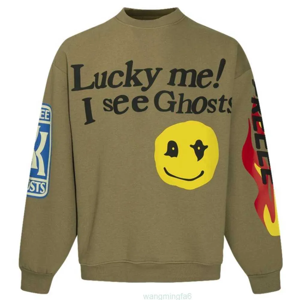 LBVA Erkek ve Kadın Sweatshirts CPFM Çocuklarla Karşılaşıyor Hayalet Gülümseyen Yüz Graffiti Köpük Baskı Moda Marka Gevşek Amerikan High Street Yuvarlak Boyun Sweater