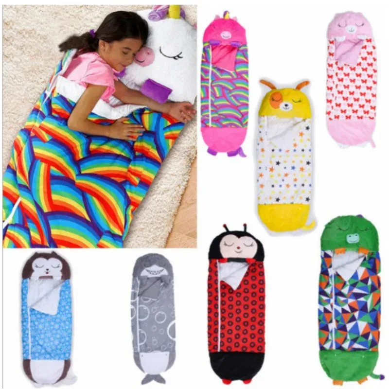 Спальные мешки, детская подушка с изображением животных, спальный мешок, складной, портативный, маленький, милый, детский 231124