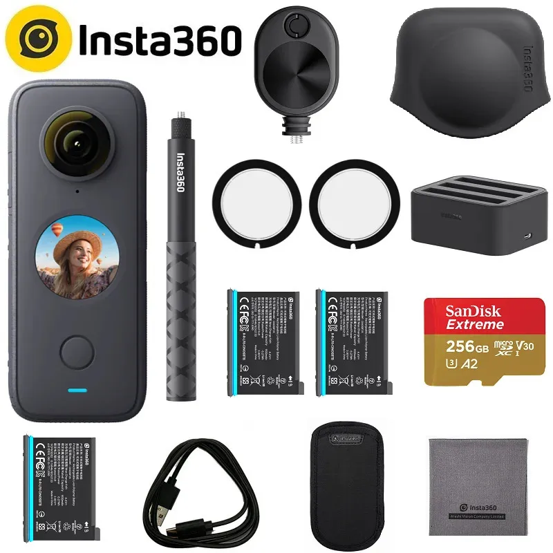Sports Action Video Cameras Insta360 One X2 Action Camera 5.7k Video 10M Watertproof Flowstate Stabilization Insta 360 One X 2 Sports Camera 231128
