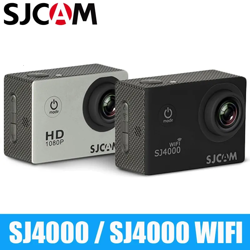 Sport Action Video Cameras Original SJCAM SJ4000 Series 1080p HD 2.0 "SJ4000/SJ4000 WiFi 4K Action Hjälm Kamera Vattentät kamera Sport DV -bilregistrator 231128