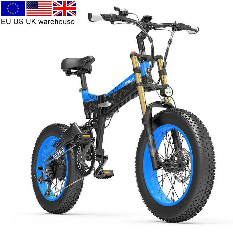 48V17.5AH Ebikes Beach Cruiser 20 1000W Inch Folding Electric Bicycle Ebike 4.0 Fat däckcyklar off-road mountainbikes