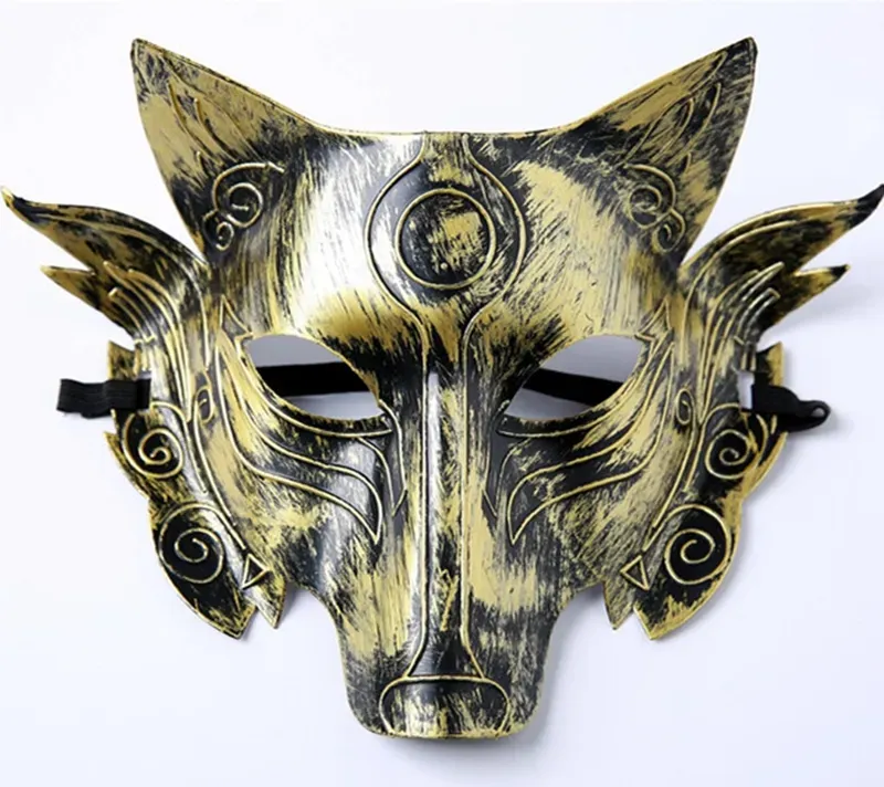 Halloween Decorations Retro Party Wolf Mask Horror funny Masquerade Masks full facemask Partys Supplies Gold Silver Optional WLL802
