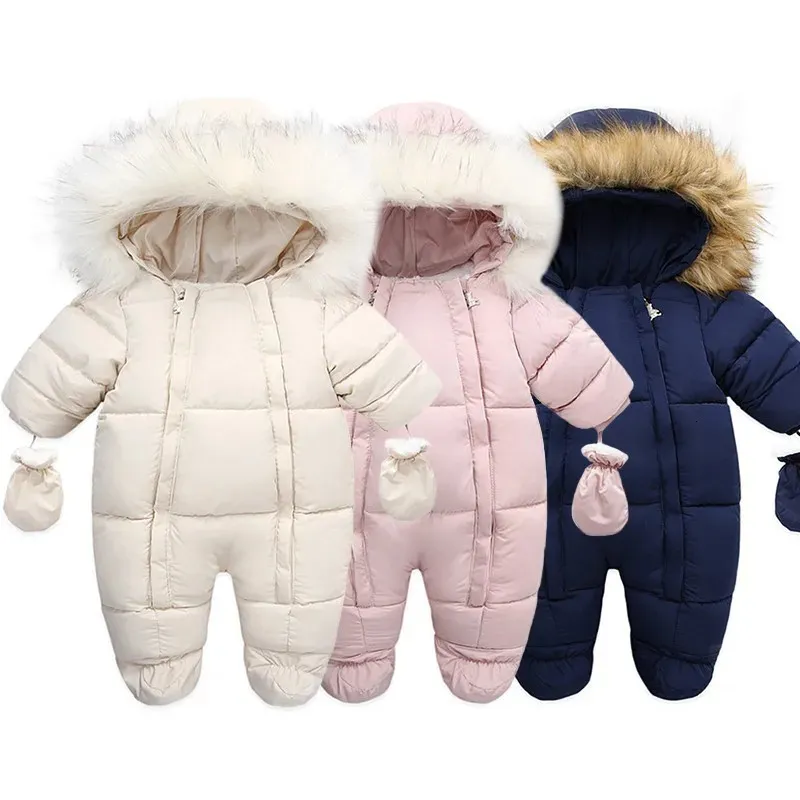 Джакеты детская комбинезон с перчаткой зима милый рожденный хлопок плюс бархатный детский палочий