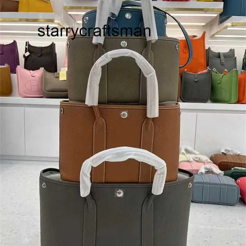 Genuine Leather Garden Bag High order family genuine leather Party 30/36cm Large capacity commuting Handheld L with logo