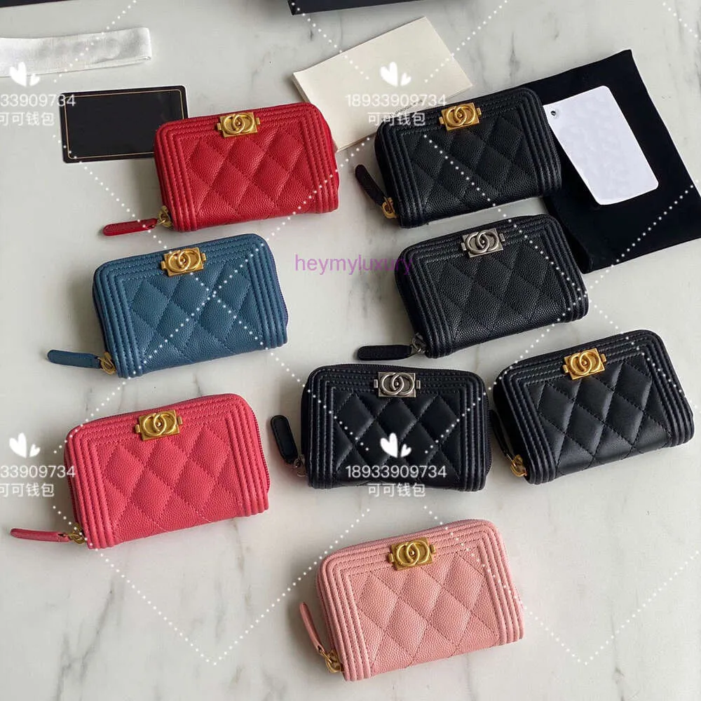 concepteur chanéles portefeuille support de carte de bourse de bourse couleurs zipper zéro cuir en cuir caviar caviar hache de pick-up d'agneau sac à monnaie pour femmes