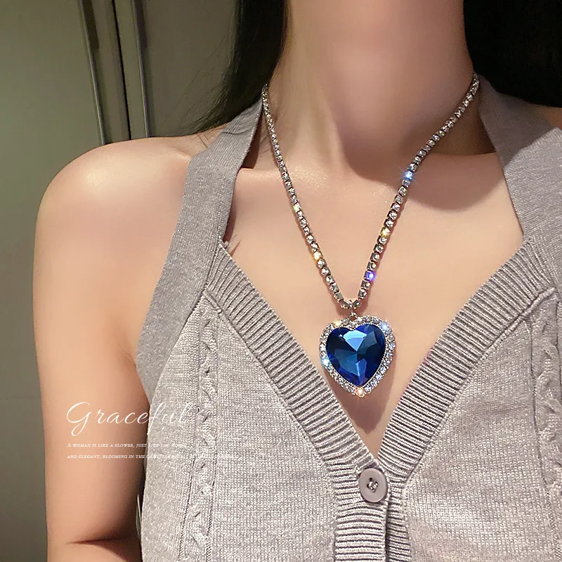 Buy Kate Winslate Necklace Titanic Heart of the Ocean Necklace & Pendant 50  Ct Blue Sapphire Diamond Necklace in 925 Sterling Silver Gifts Online in  India - Etsy