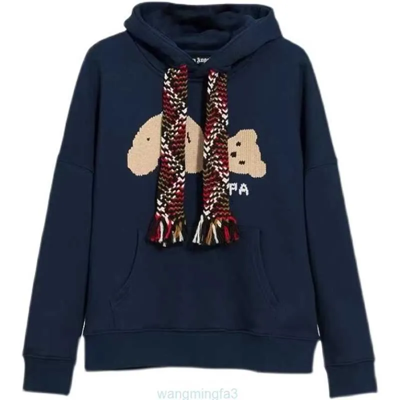 ST4K Designerkläder PA Sweatshirts Fashion Palmes Angels Tassel Strap Broken Head Bear Navy Loose Hoodie Män och kvinnor och tröja Luxury Casual Sportswear