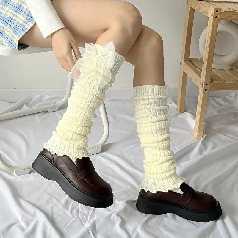 Calentadores de piernas Lolita para mujer, calcetines largos