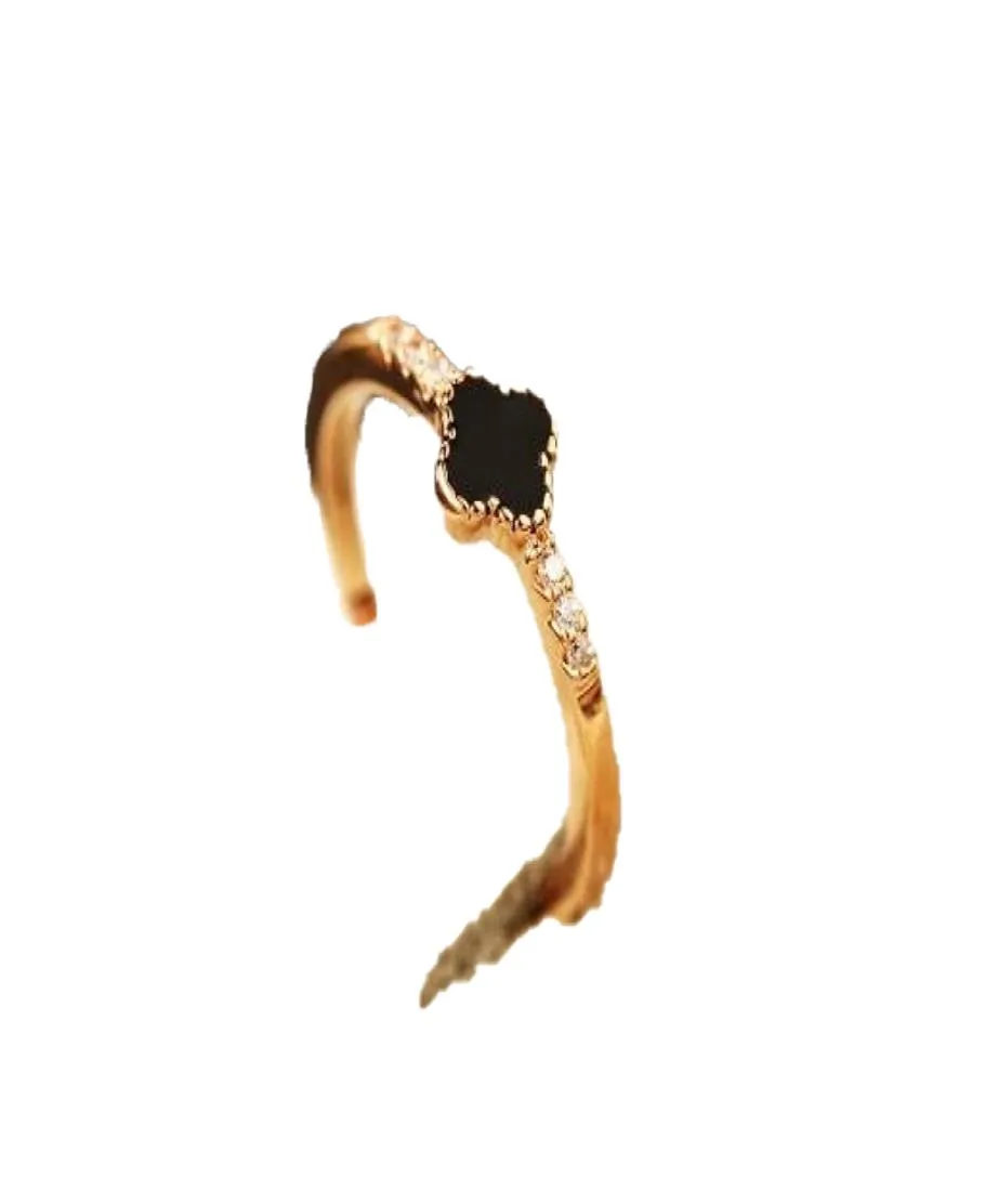 Modna koreańska inkrustowna pierścień cyrkonu Wyjęty 18K prawdziwy złota prosta pierścionka modna Klasyczne kobiety Pierścień Walentyn039S Day Prezent298Z3703284