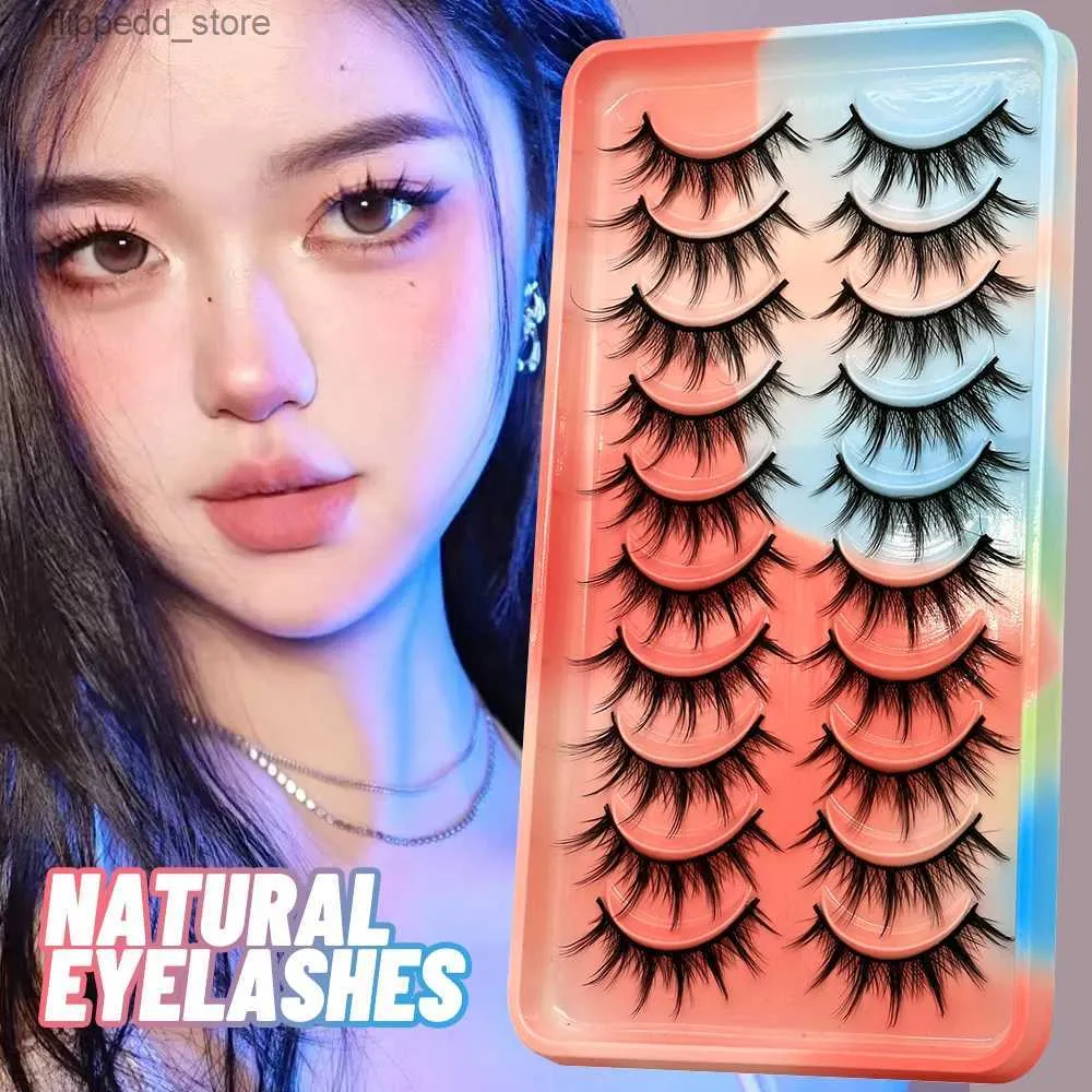 Faux-cils Cils naturels 5/10 paires 3D Faux vison cils bande claire lumière douce cils naturels naturel pleine bande Manga cils Q231129