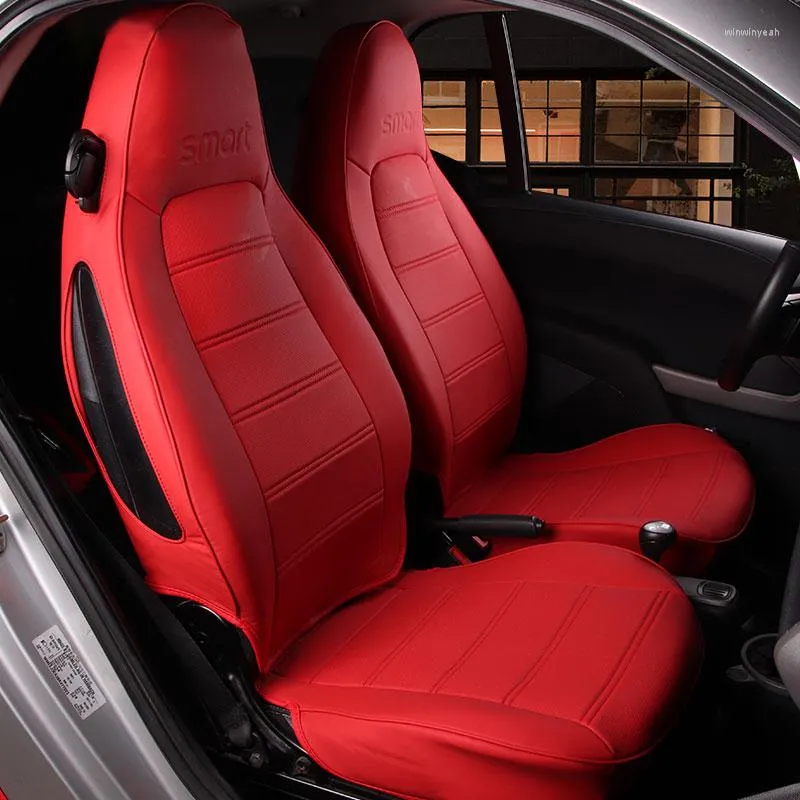 Leather Car Seat Covers for Smart 450 451 453 Fortwo 2004 2024 Full Wrap Protection Cushion Interior Styling Accessories
