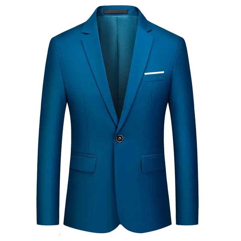 Costumes pour hommes Blazers S 6XL Gros Mens Slim Casual Costume d'affaires Veste Boutique Mode Formelle Couleur Solide Blazer Groom Robe de mariée 231128