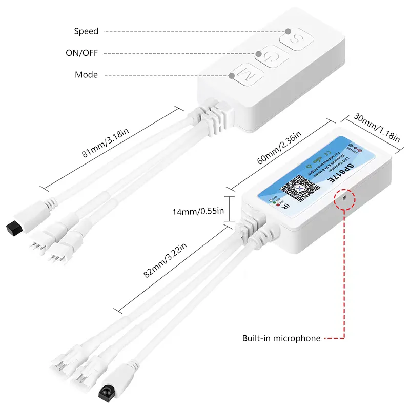 LED Controller SP611E Bluetooth Music App for WS2811 WS2812 Addressable LED Light Strip IR 38 Keys DC5V-24V