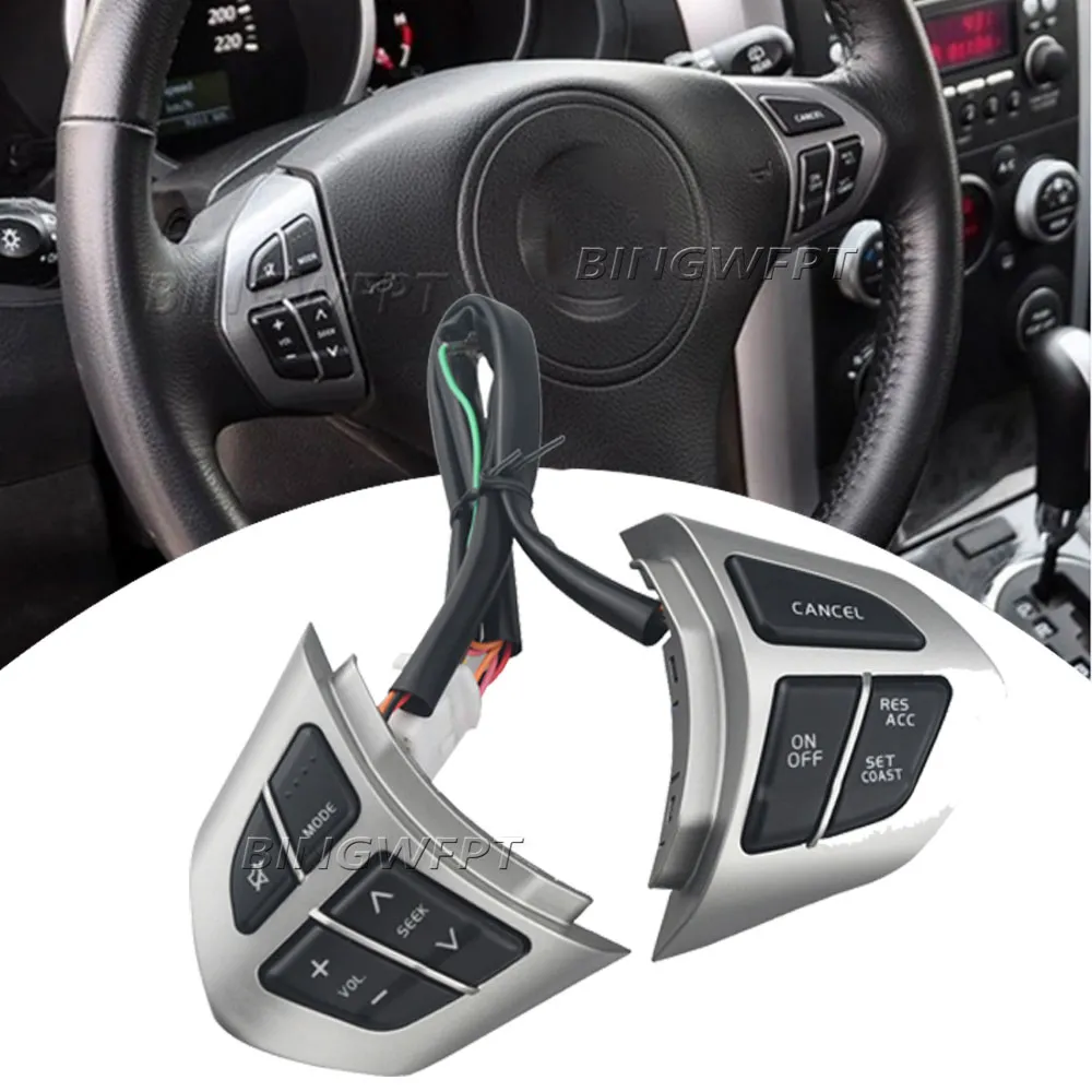 Per Suzuki Grand Vitara II 2005-2015 Colore argento Audio Volume Cruise Control Pulsanti Volante remoto Interruttore a pulsante Accessori auto