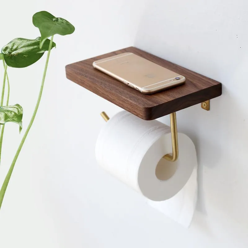 Organisation Nordic Luxury Paper Handduk Rack Trävävnad Papperslagring Hållare Toalettrulle pappershållare Badrumsorganisatör VÄLJ VÄGGER