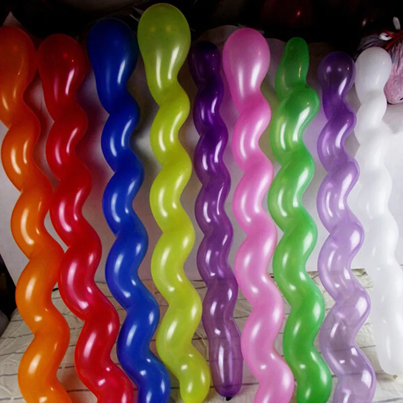 bag Latex Balloon Screw Threads Long S Spiral S Magic Air For Party,  Modeling, Birthday, Wedding Rainbow Decor From Lang10, $18.83