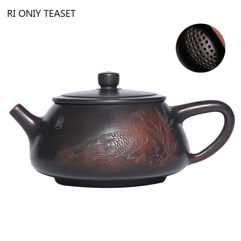 Teaware 210 ml purpurowy fioletowy czajnik Master Ręcznie robiony dziura piłkarska filtr herbaty surowy rudy nixing cezerii chiński zestaw herbaty Zisha