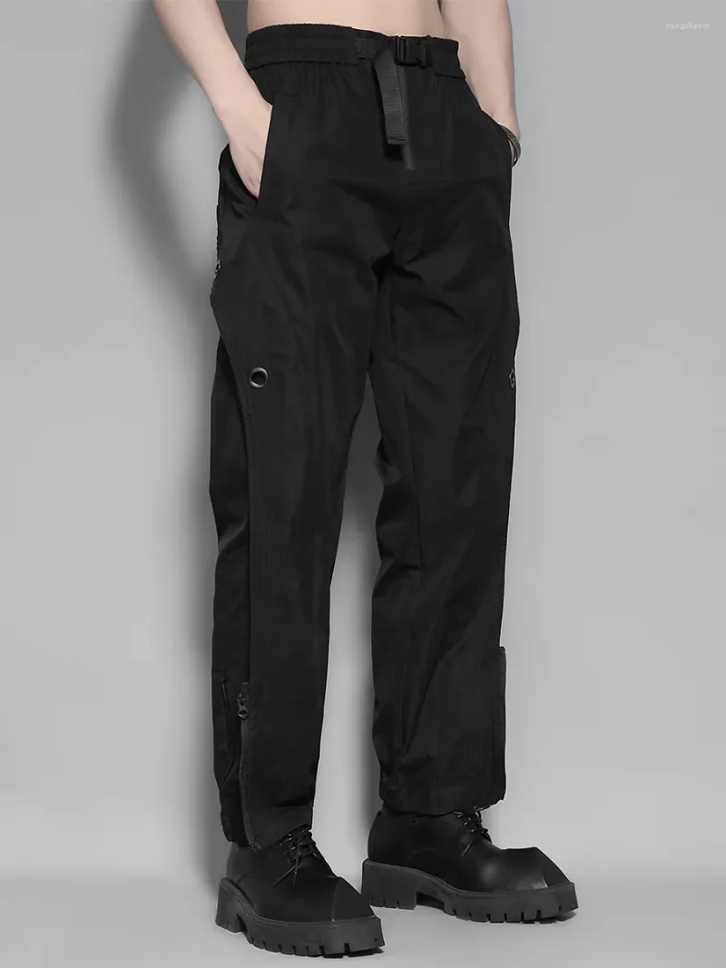 Herrspårar Dark Department Personlig dragkedja Splicing Design Sense Cargo Casual Pants for Men