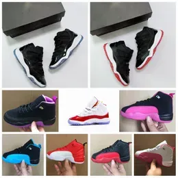 Outdoors shoes Kids Shoes TD Jumpman 11 Cherry 11s Cool Grey 12 12s Flu Game Black Deadly Pink Gym Red Athletic Sneakers Kid darling baby shoe size 28-35