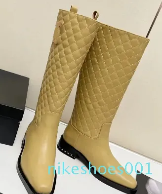 Designer de luxo quadrado dedo do pé coxa-alta mulheres sexy couro elétrico bordado diamante check boot ladys moda sapatos de conforto de salto alto tamanhos 35