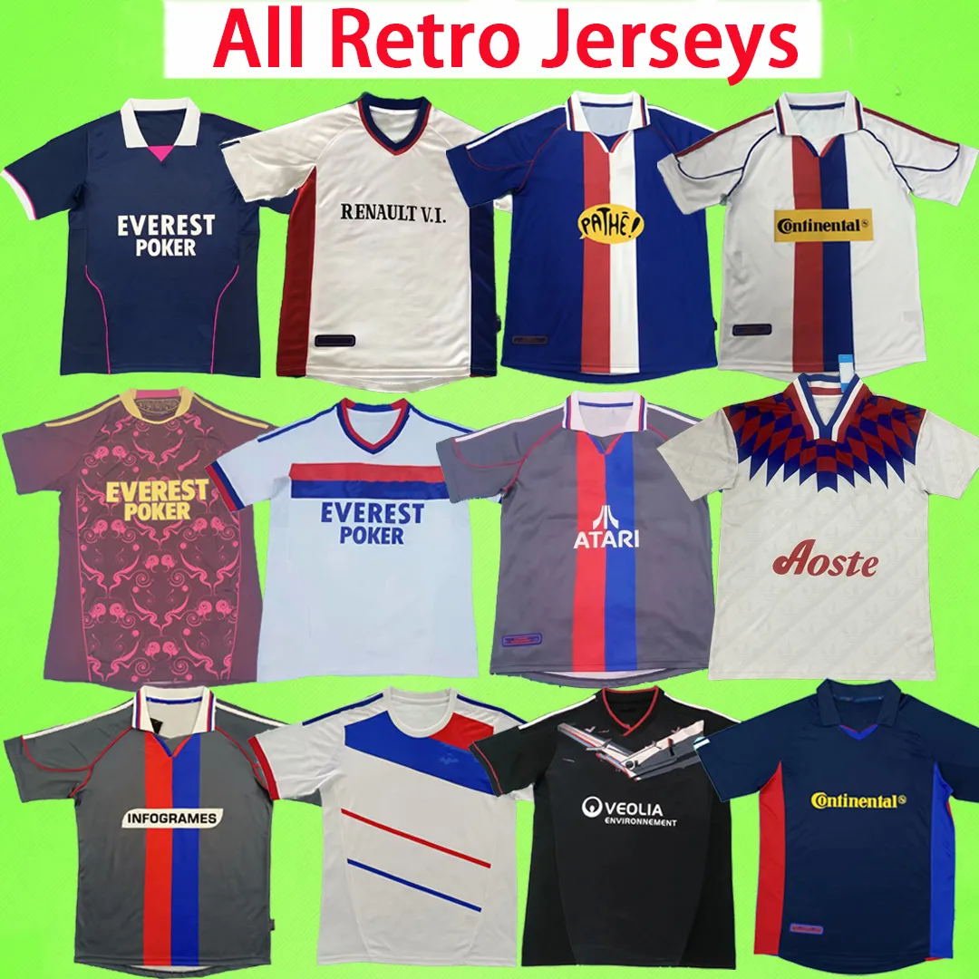 Camiseta de fútbol retro de Lyon Camisetas de fútbol de Olympique Lyonnais OL 2000 2001 2008 2009 2010 2011 2012 2013 vintage JUNINHO classic 00 01 08 09 10 11 12 13 PJANIC BENZEMA