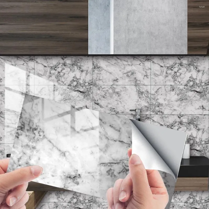 Bakgrundsbilder 4st vit grå marmor tapeter självhäftande väggklistermärken bänkskivor för sovrum badrum kök eldstad dekorer