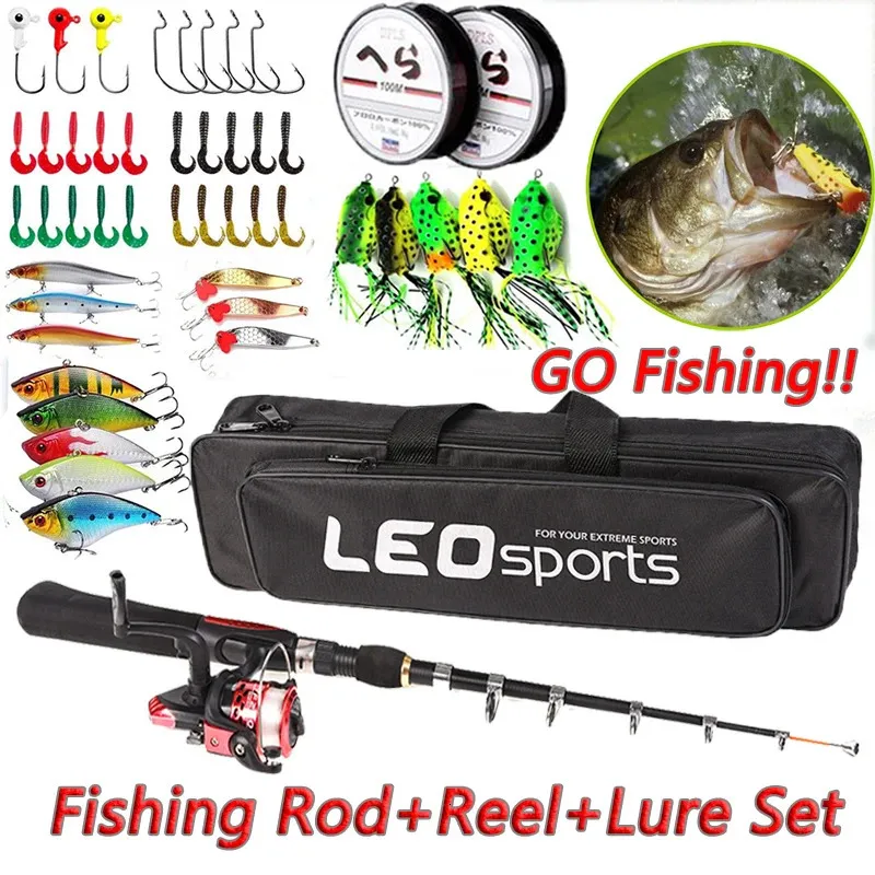 Fishing Accessories Rod Full Kits 16M Telescopic Sea and Spinning Reel Baits Lure Tackle Travel Gear Bag 6 Optional Set 231128