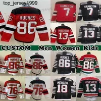 college wearhockey jersey 86 Jack Hughes 13 Nico Hischier 18 Dawson Mercer 7 Dougie Hamilton Custom Mens Womens Youth Any Name Any Number sh