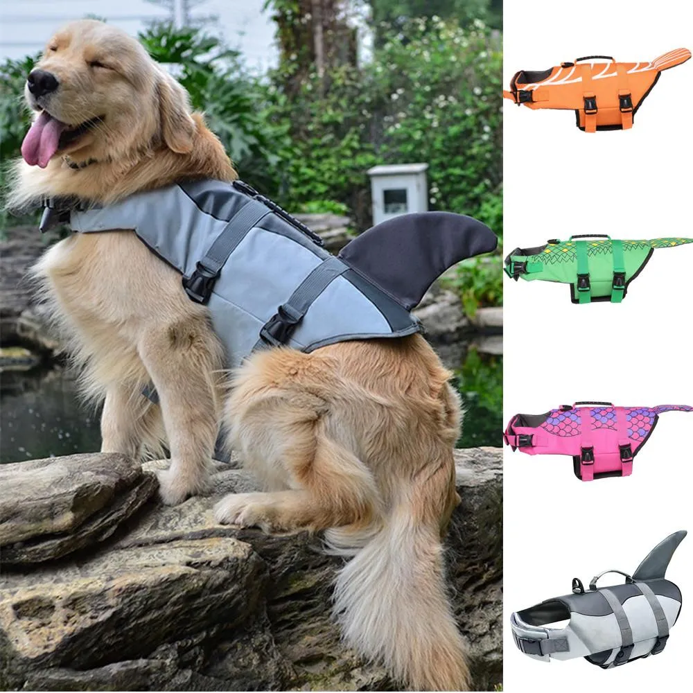 Gilets de sauvetage pour chien, style amusant et mignon, flottabilité réglable, haute flottabilité et poignée de sauvetage durable pour chiens de petite, moyenne et grande taille