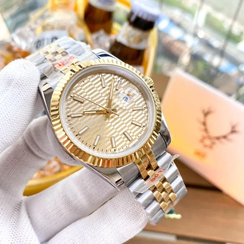 Armbanduhren Herren Damen 904 Edelstahl Uhr Saphir Wasserdicht Leuchtend Automatik Mechanisch Gold Weiß