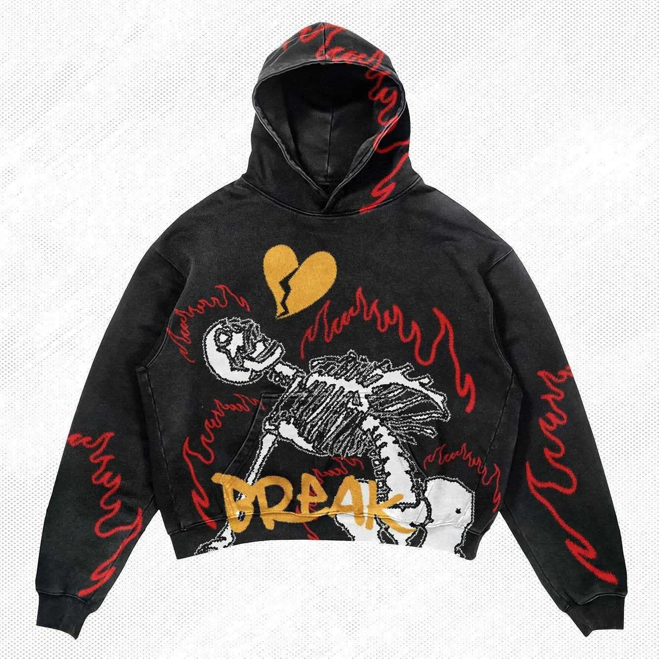 Sudadera Con Capucha Oversize Estampado Calavera Retro | Unisex, Para Hombre Y Mujer | Estilo Gótico Universitario