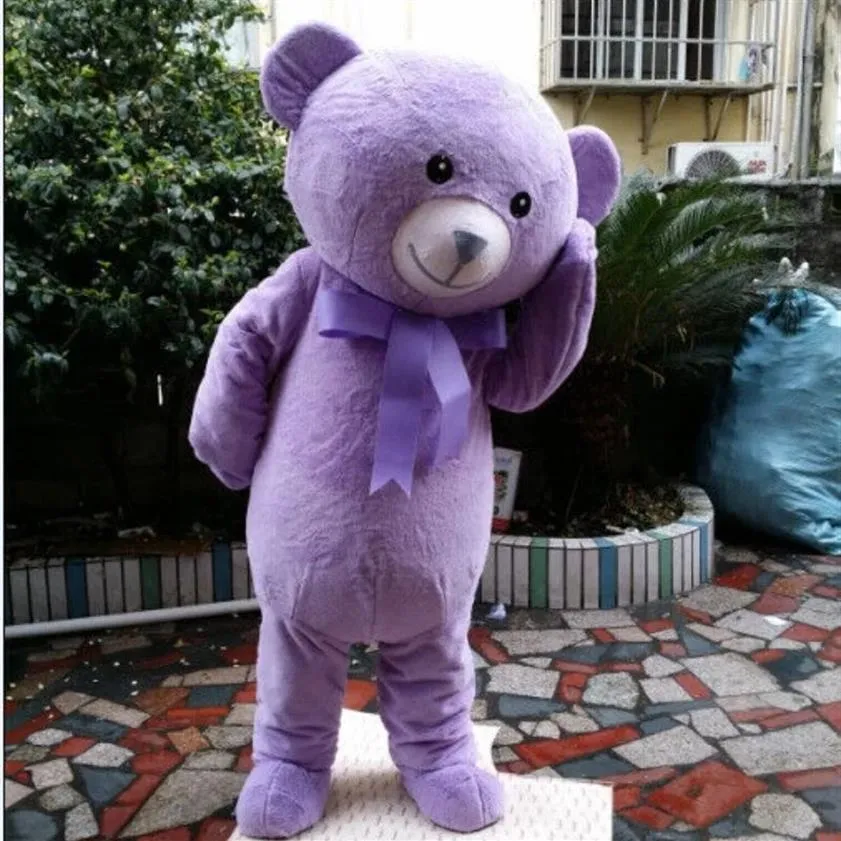 Costume da mascotte orsacchiotto da parata professionale Vestito da festival per adulti per cartoni animati Fursuit Vestito peloso da festa di Hallowen Dress300u