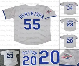 Retro Baseball jersey 1988 World Series jerseys 2 LASORDA 34 Fernando Valenzuela 23 Kirk Gibson 20 Don Sutton 55 Orel Hershiser7959870