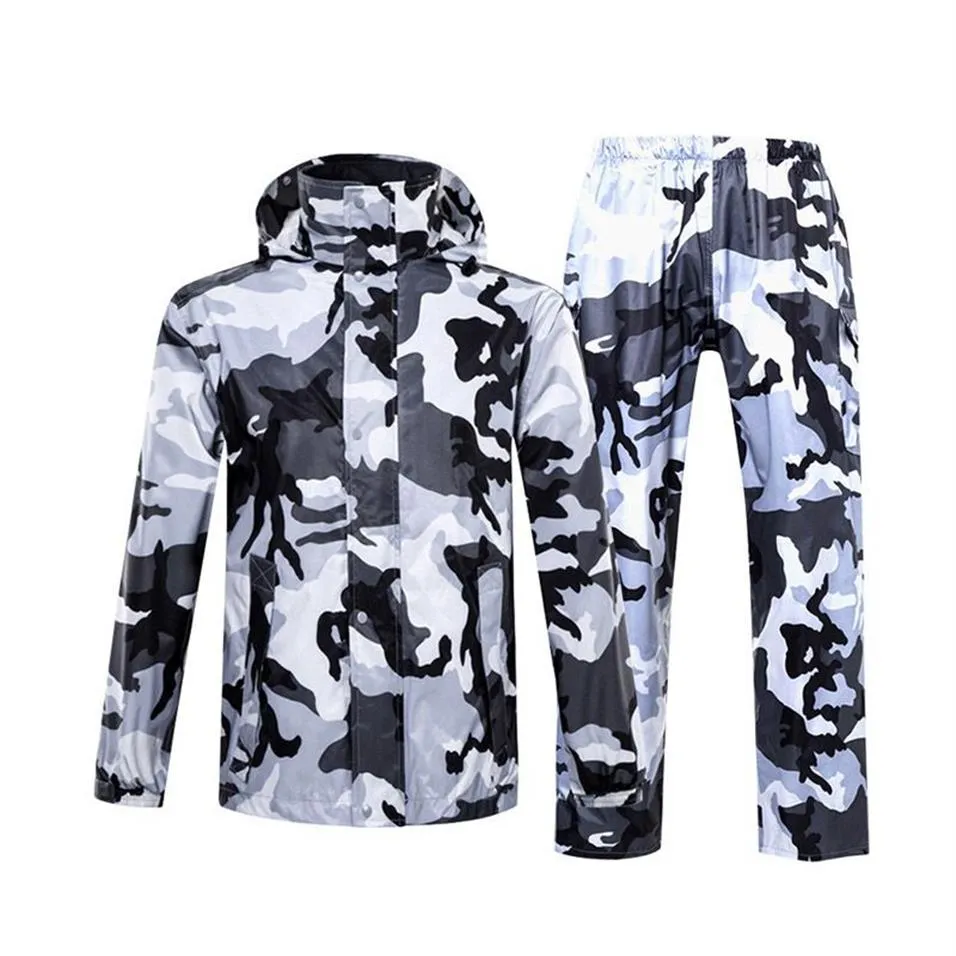 Camouflage Raincoat Women Men Suit Rain Coat Outdoor Hood Women's Raincoat Motorcycle Fishing Camping Rain Gear Men'252m