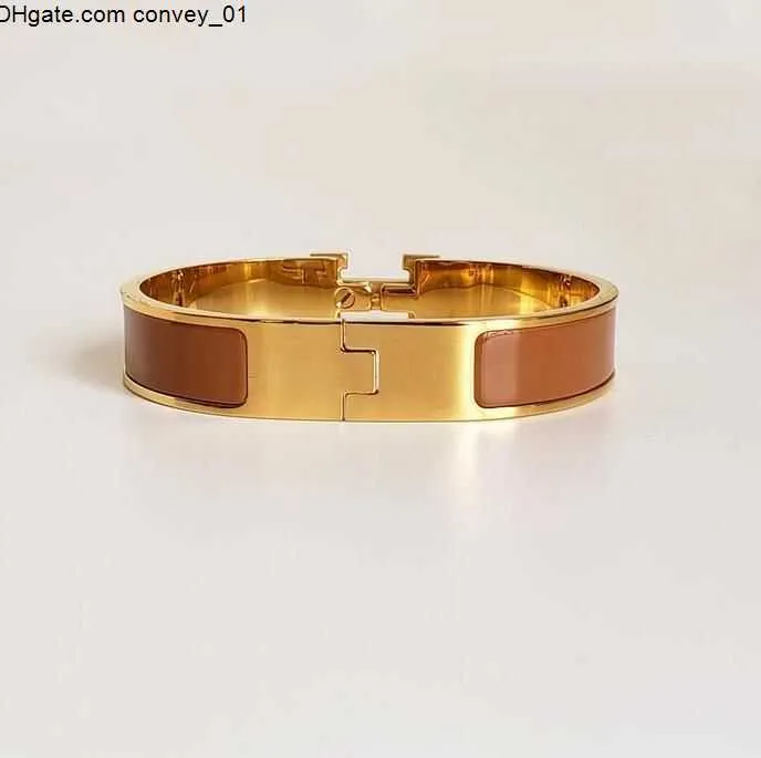 Fashion Jewelry Men And Women Bracelets Classics OrangeHigh Quality Designer Design Bangle Stainless Steel Gold Buckle