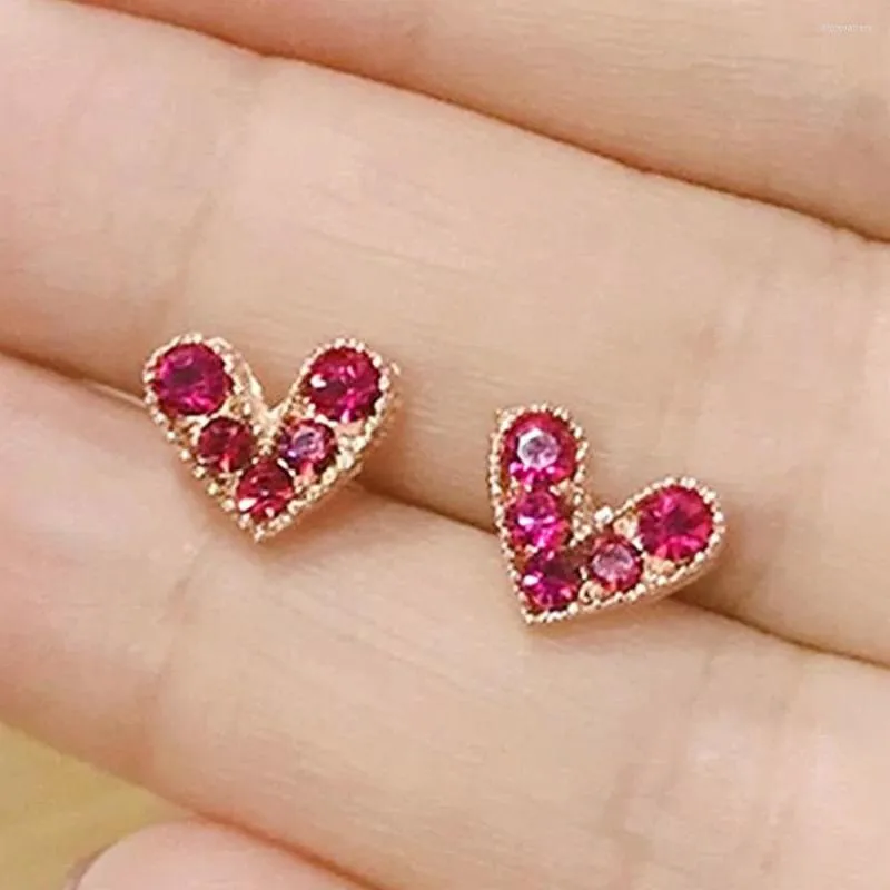 Stud Earrings CAOSHI Fancy Female Wedding Jewelry With Bright Red Crystal Aesthetic Sweet Lady Exquisite Accessories Chic Gift